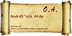 Ondrásik Alda névjegykártya